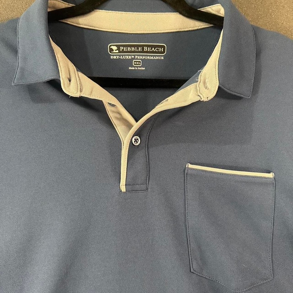 Mens Pebble Beach blue polo shirt size XXL - Picture 2 of 6